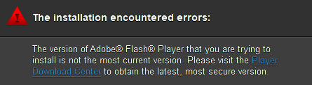 flash player version issue